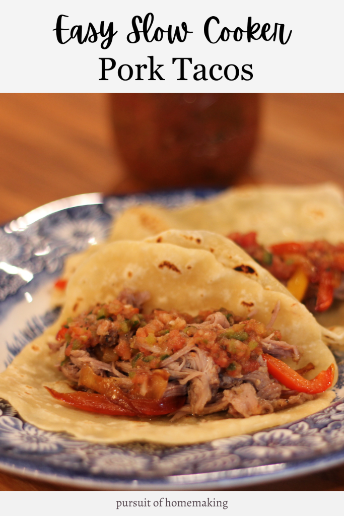 Easy Slow Cooker Pork Tacos Pinterest Pin