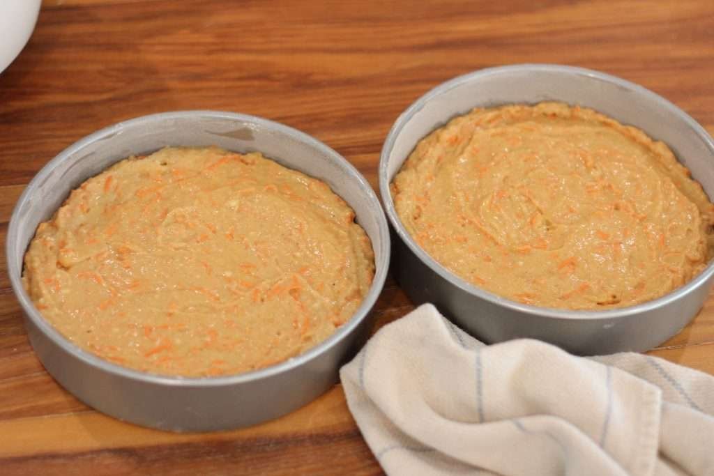 Best sourdough Carrot Cake Batter in Cake pans