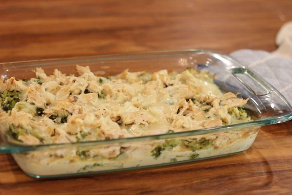 Casserole in pan on table