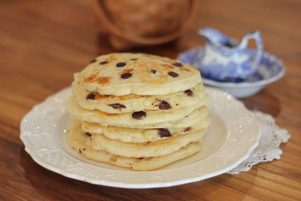 Stack of pancakes on plate