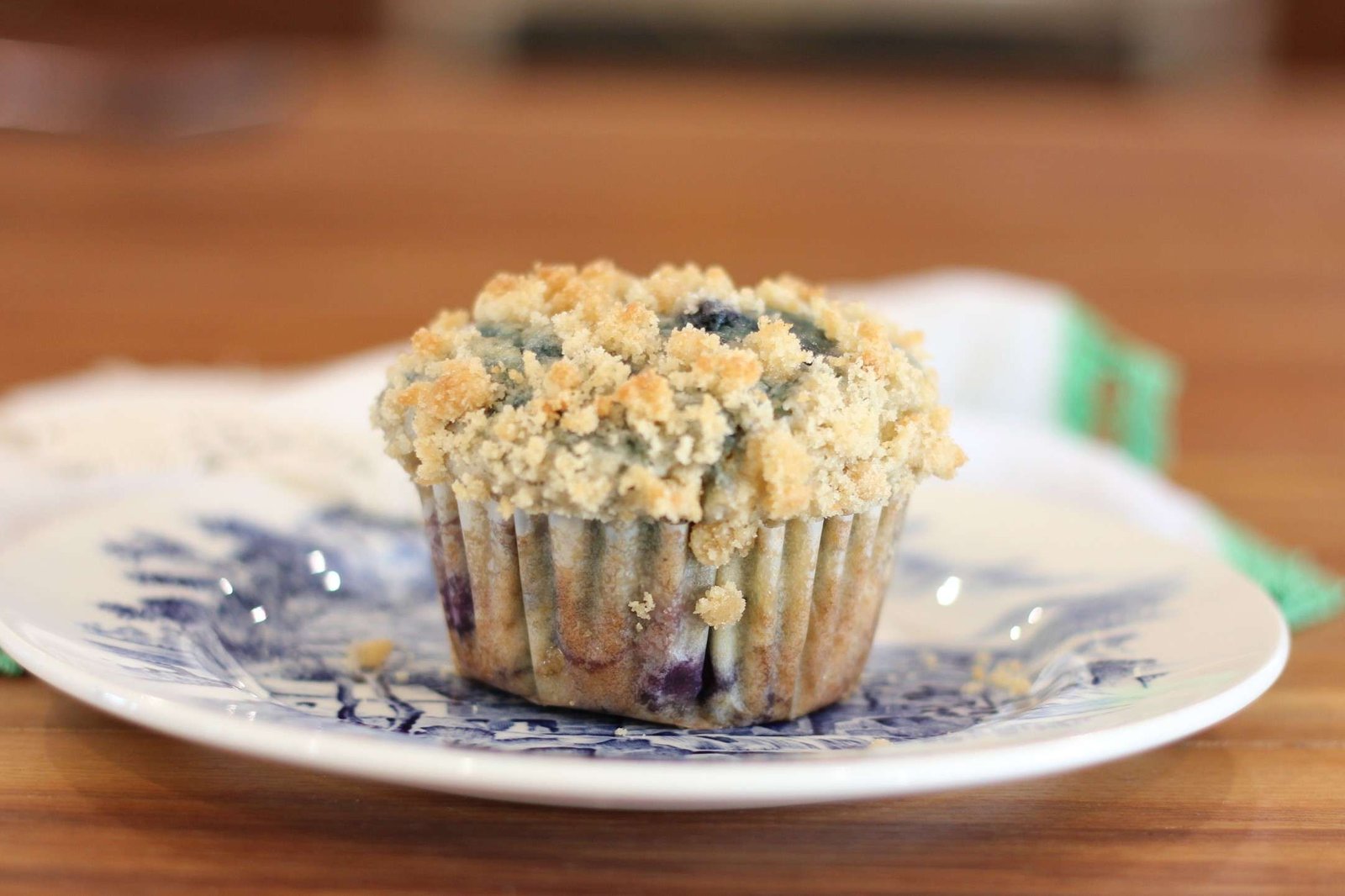 Sourdough Blueberry Lemon Muffin on plate