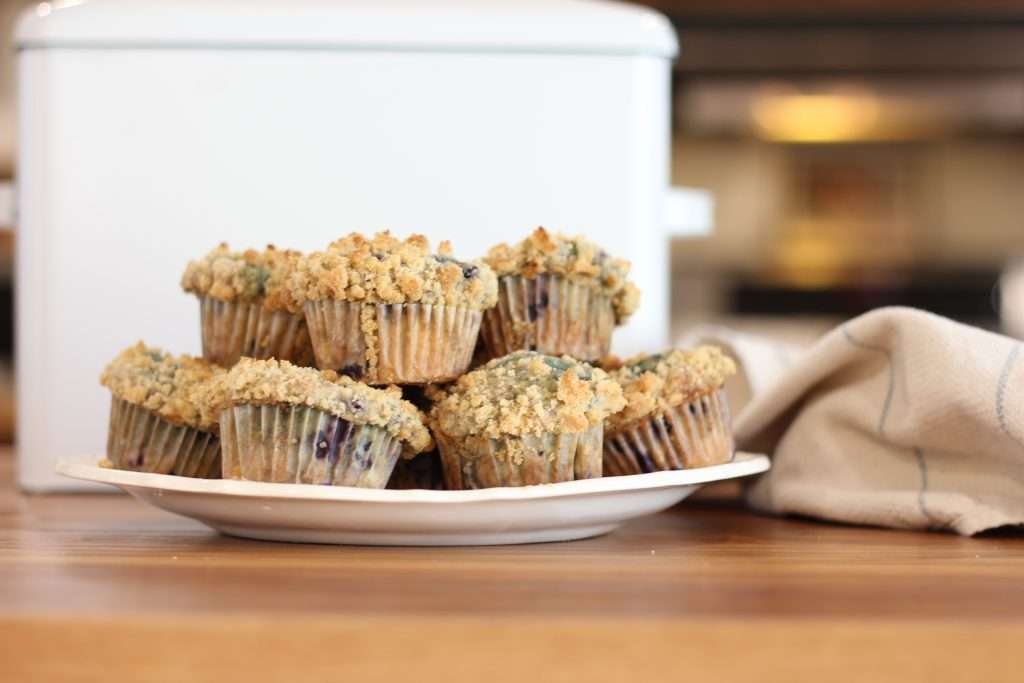 Lemon Blueberry Muffins on plate