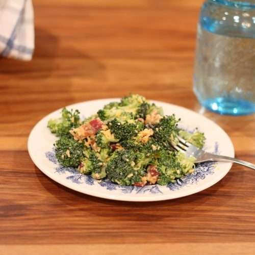 Broccoli salad on a plate