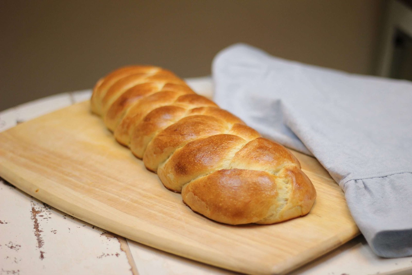 Sweet Sourdough Butter and Egg Bread on cutting board